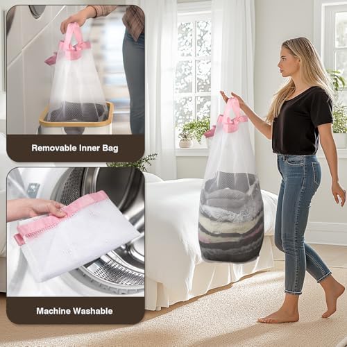 Bathola Laundry Hamper with Lid, Laundry Basket with Removable Bag - Image 5