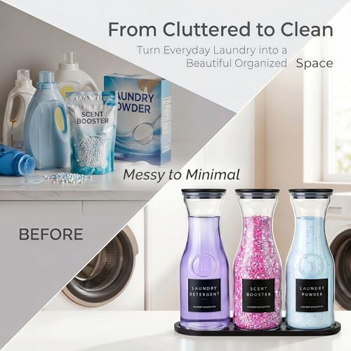 3 Pack Glass Laundry Detergent Containers - Image 2