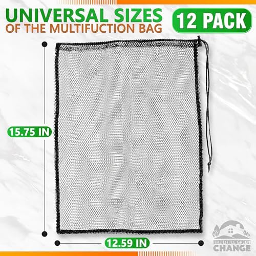 12 Pcs Mesh Laundry Bags Drawstring, 12.6x15.5 In - Image 2