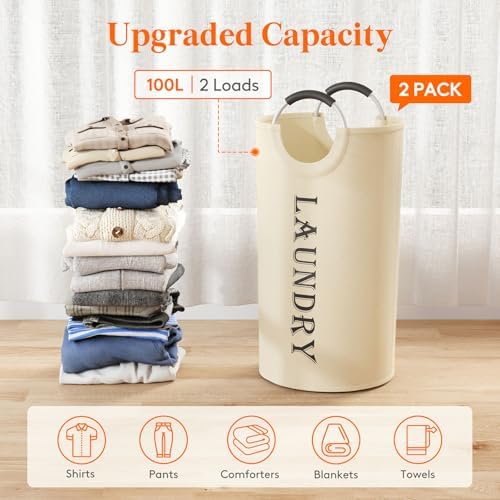 Lifewit 2 Pack 100L Laundry Basket - Image 4