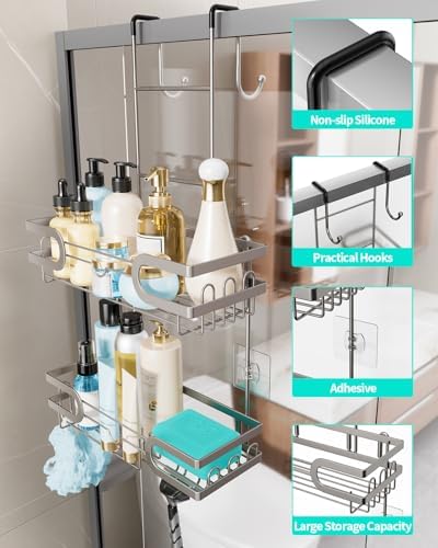 HapiRm Shower Caddy over Door- Hanging Shower Organizer - Image 2