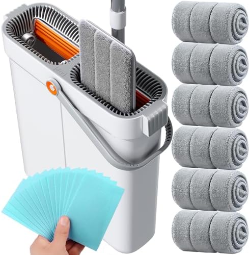 15.7" Flat Mop and Bucket Set by POPMOP