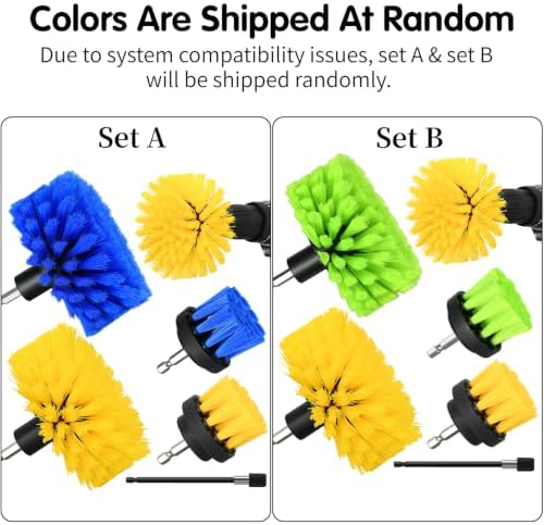 5pcs Drill Brush Set, Soft Bristle & Medium Bristle - Image 2