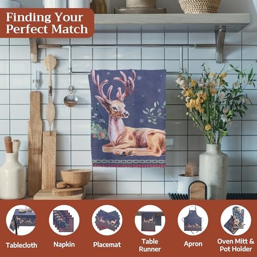 Maison d' Hermine Kitchen Towels Set of 3 Reusable 100% Cotton 27.50" x 20" - Image 4