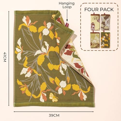 Set of 4 Cotton Floral Kitchen Towels - Image 2