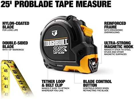 ToughBuilt - 25 Ft. ProBlade Tape Measure, Blade Control, TB-H2-T-12225 - Image 2
