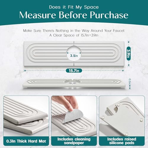 Eormoe Kitchen Sink Faucet Mat - Image 5