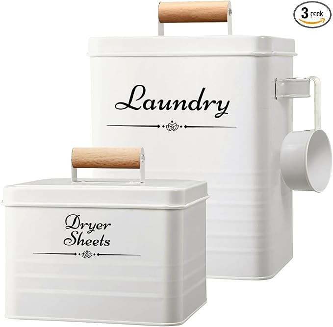Farmhouse Metal Laundry Detergent Pod Container by CRULEEN