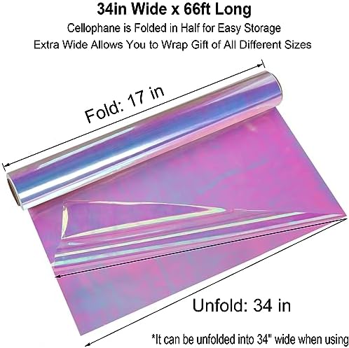 34 in x 66 Ft Iridescent Cellophane Wrap Roll - Image 2