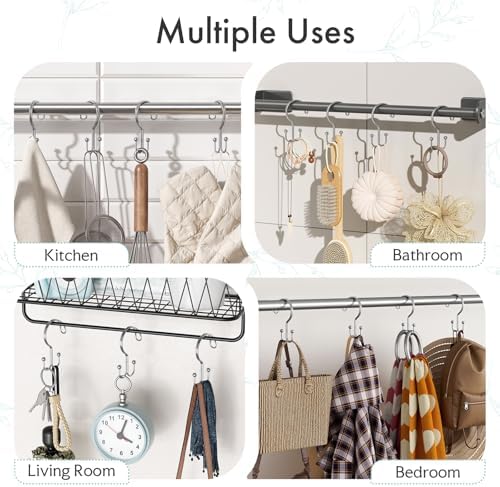 Bathway Shower Curtain Hooks Ring Chrome, Rust Proof Metal Shower Hooks - Image 7