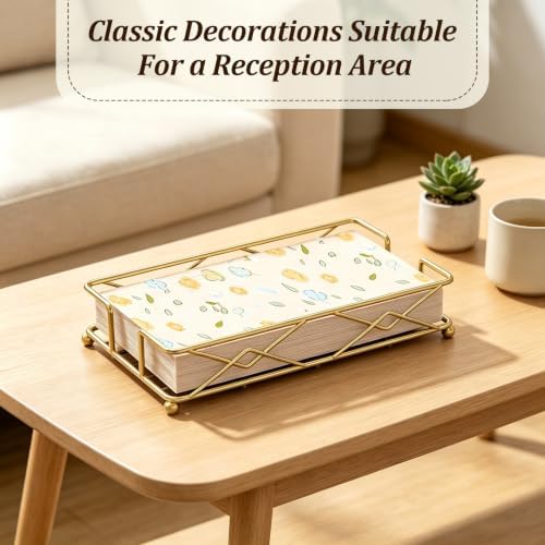 Gold Napkin Basket, Guest Towel Holder & Metal Tray - Image 6