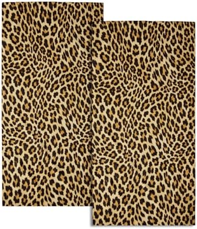 Leopard Print Kitchen Tea Dish Towels 2 Pack Soft Absorbent Funky Cheetah Hand by Granbey