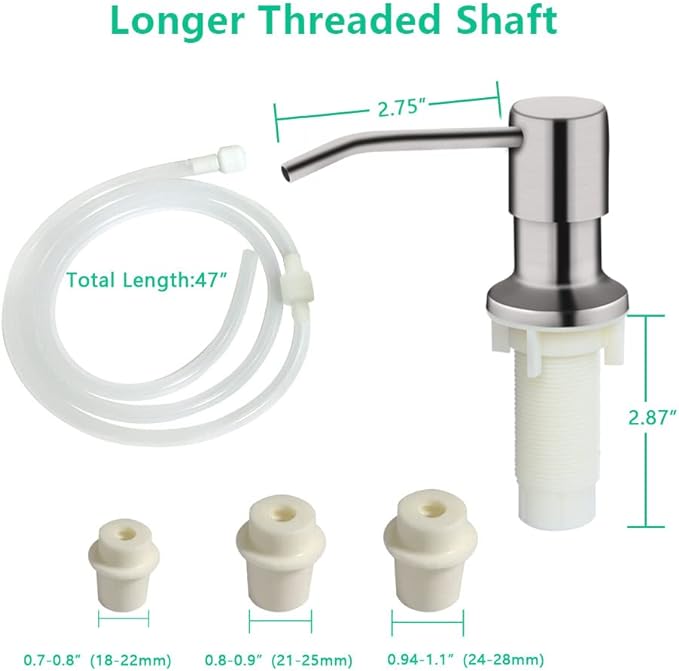 Soap Dispenser for Kitchen Sink, Built in Sink Soap Dispenser, Countertop Soap - Image 6