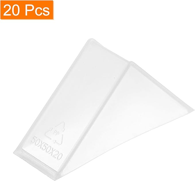 uxcell 20Pcs Plastic Corner Protectors 20x70mm Right Angle Shape Glass Corner Guards Cushion for Corner Protection of Glass, Mirror, Tile, White
