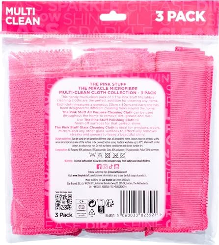 Stardrops – The Pink Stuff – Miracle Microfibre Cloth Collection 3 Pack - Image 2