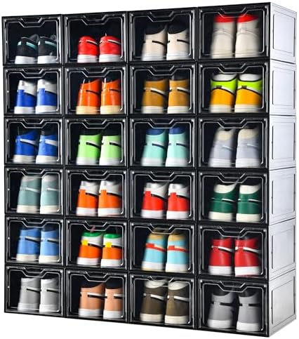 Stebopum 12 Pack Shoe Boxes Organizer, Magnetic Door Shoe Storage Boxes - Image 6