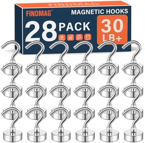 FINDMAG Magnet Hooks, 30LB+ Magnetic Hooks by FINDMAG