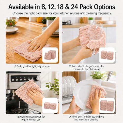 kimteny Microfiber Dish Cloths for Washing Dishes 18 Pack - Image 7