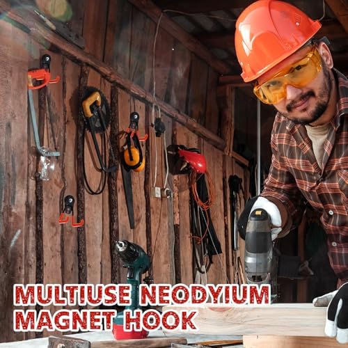 Landhoow 22 Pcs Large Magnetic Hooks Heavy Duty Garage Magnet Hooks Strong - Image 6