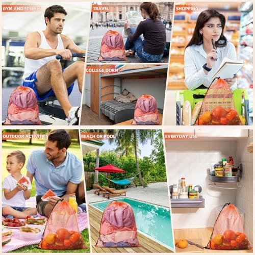10/20/40/60/100PCS Mesh Drawstring Bag Durable Delicate Mesh Laundry Bag - Image 6