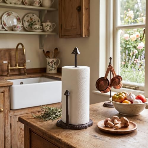 Maxdot Mushroom Paper Towel Holder 8.27 x 15 x 13.4 Inch Cast Iron Paper Towel - Image 4