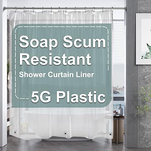 AmazerBath Clear Shower Curtain, 72x72 Plastic Shower Curtain, PEVA Waterproof by AmazerBath
