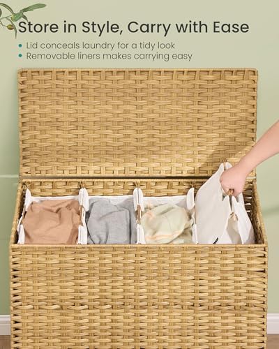 SONGMICS 4-SectionLaundry Hamper - Image 4