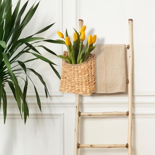 Woven Hanging Water Hyacinth Baskets, Hanging Wall Wicker Basket, Handmade - Image 6