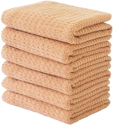 CRAFTSWORTH Cotton Kitchen Towels15 x 26" Solid Tan Kitchen Hand Towels by CRAFTSWORTH