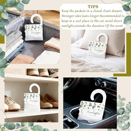 13 PCS Eucalyptus Scented Sachets, Long Lasting Hanging Air Freshener Bags - Image 5