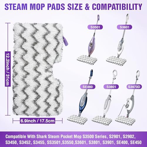 S3501 S3601 Steam Mop Replacement Pads Compatible - Image 3