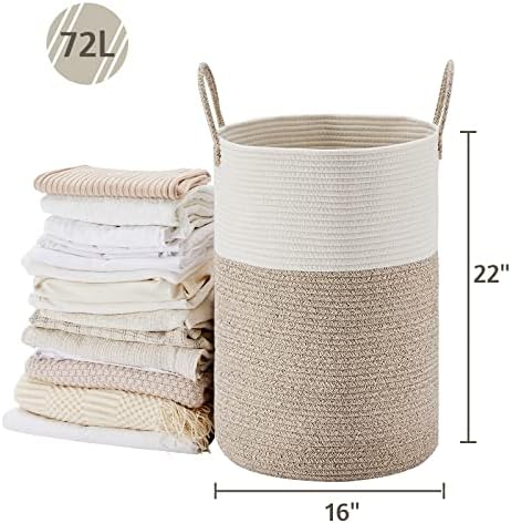 VIPOSCO 72L Tall Woven Laundry Basket Hamper - Image 5