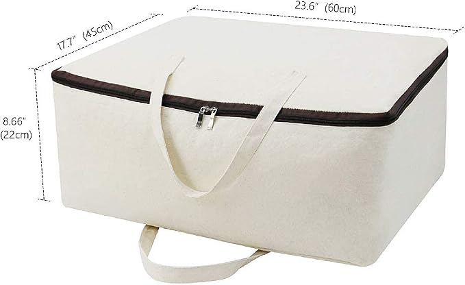 2 Pack Cotton Storage Bags for Duvets, Soft Blanket Organizer Bag | - Image 3