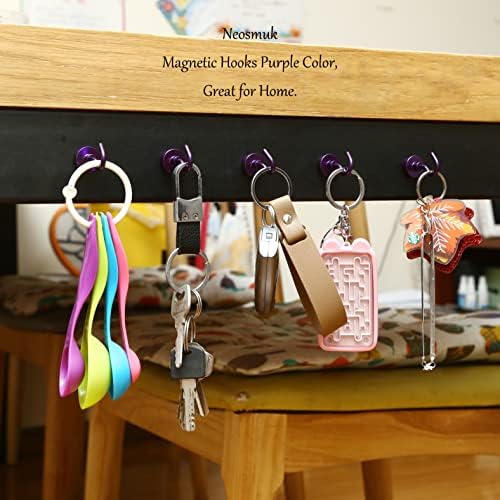 Neosmuk Magnetic Hooks Cruise Ship Essential, 30lb+ Purple, 5 Pack - Image 5