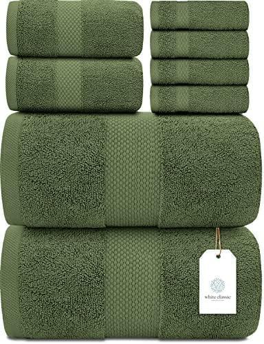 White Classic Luxury Bath Towel Set of 8 Pieces by WhiteClassic