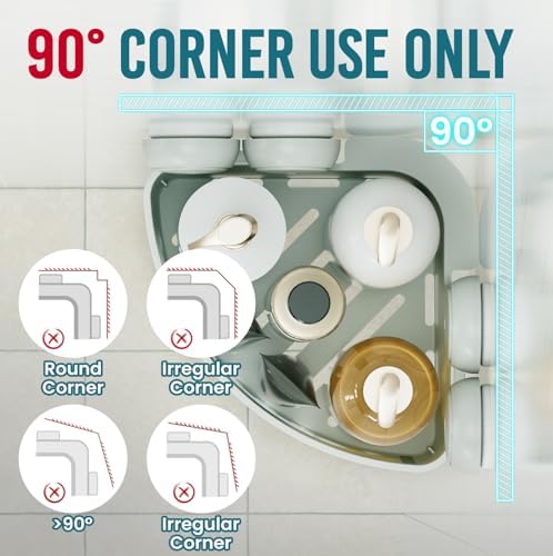 TAILI Corner Shower Caddy Suction Cup, Plastic Shower Shelf Suction - Image 6