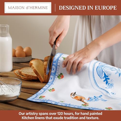 Maison d' Hermine Kitchen Towels Set of 6 Reusable 100% Cotton 27.50" x 20" - Image 3