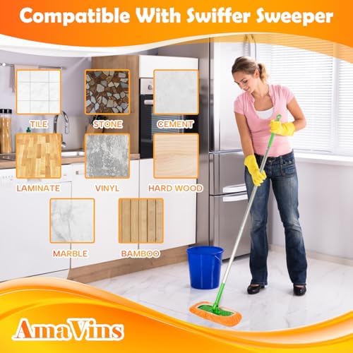 AmaVins 5 Pack Reusable Microfiber Mop Pads Compatible - Image 4