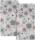 Winter Snowflake Bathroom Hand Towels Decorative Set 28.3x14 Inch Set of 2 Red by Granbey