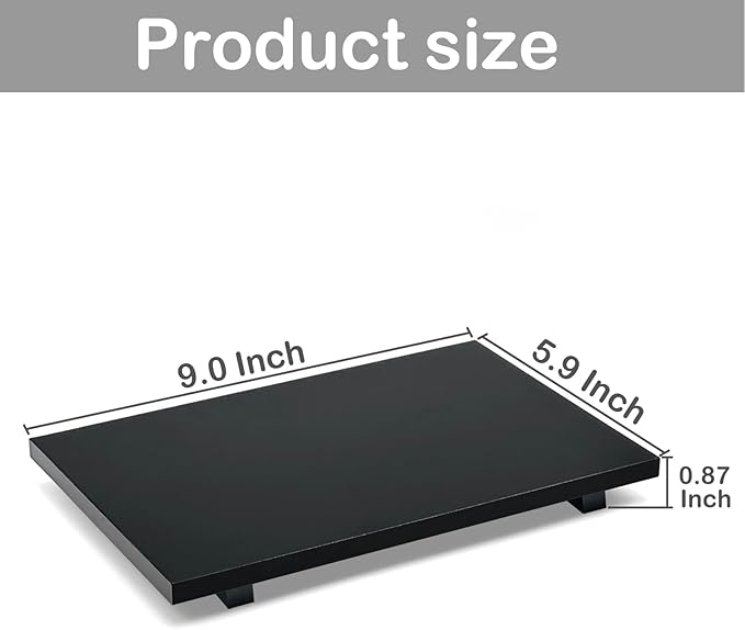 Bigfety Acrylic Soap Tray, Soap Pedestal Stand Sink Tray, Soap Bottle Riser Stand for Kitchen Bathroom, Black, Medium