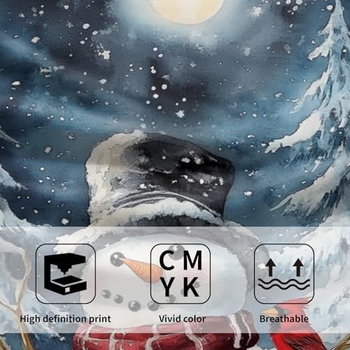 Winter Snowman Hand Bath Towel 2 Packs 28x14 inch Xmas Snow Snowflake Red Bird - Image 3