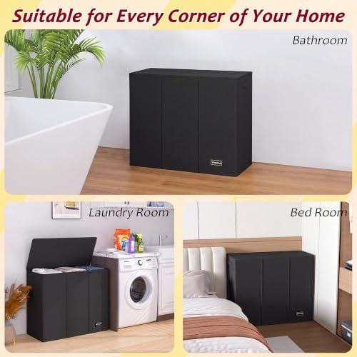 175L Laundry Hamper 3 Section, Large Laundry Hamper - Image 7