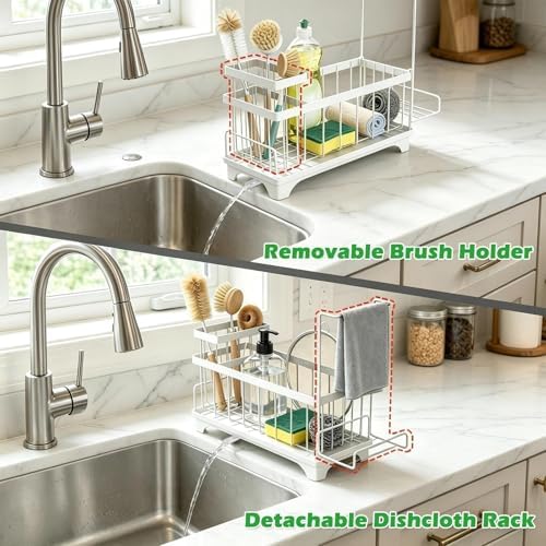 Sponge Holder for Kitchen Sink, Self-Draining Sink Caddy - Image 6