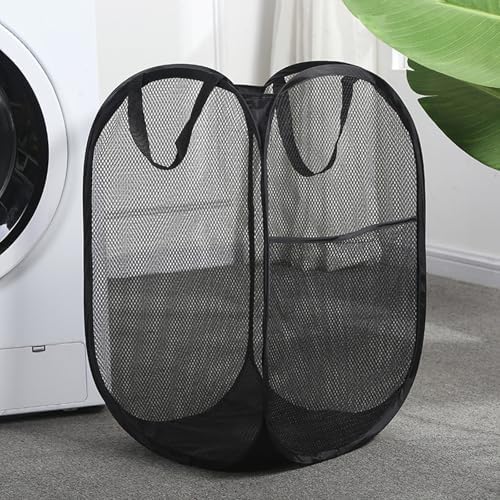 4Pcs Pop Up Laundry Hamper, 3 Black + 1 Pink - Image 2