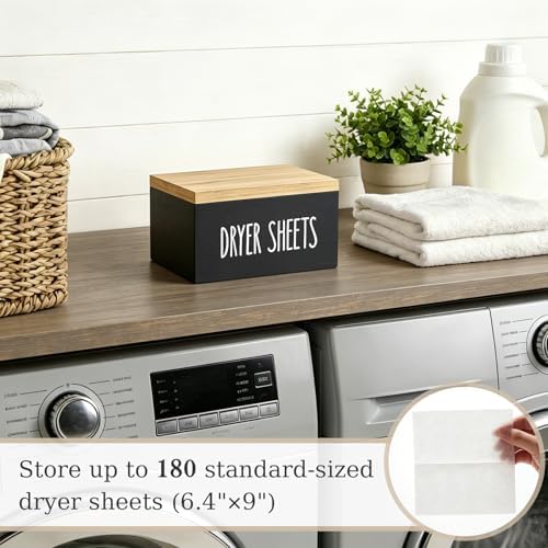 Dahey Dryer Sheet Holder, Laundry Wooden Container Holds 180 Sheets - Image 5