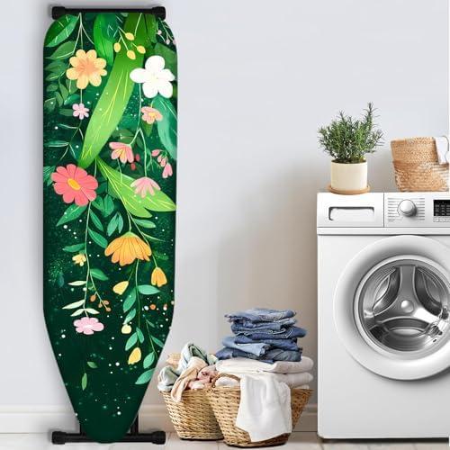 Nuxovilar Colorful Flowers Dark Green Ironing Board Cover 15x54 - Image 3