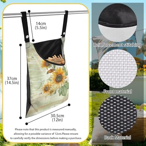 Sunflowers Butterfly Clothespin Bag Clothespin Bag - Image 6