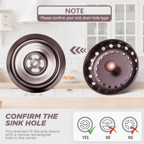Retisee 2 Pcs Kitchen Sink Stopper Strainer Stainless Steel Drain Strainers - Image 2