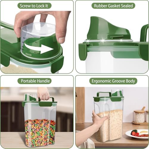 Komzon Rice Container, Airtight Rice Storage Container 10lb, Cereal Containers - Image 4