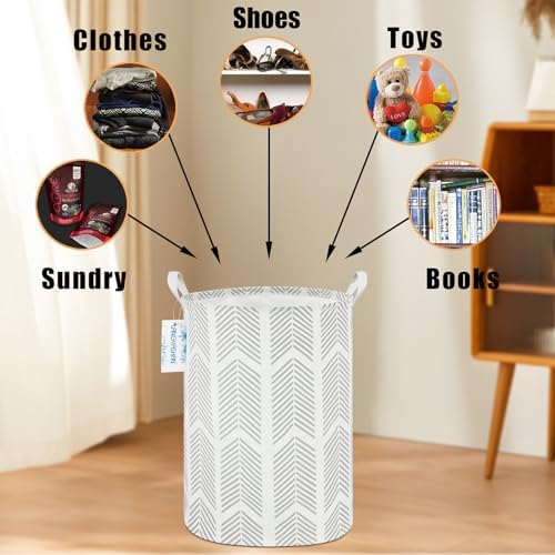 Round Laundry Basket Collapsible Storage Hamper Organizer Arrowhead - Image 4